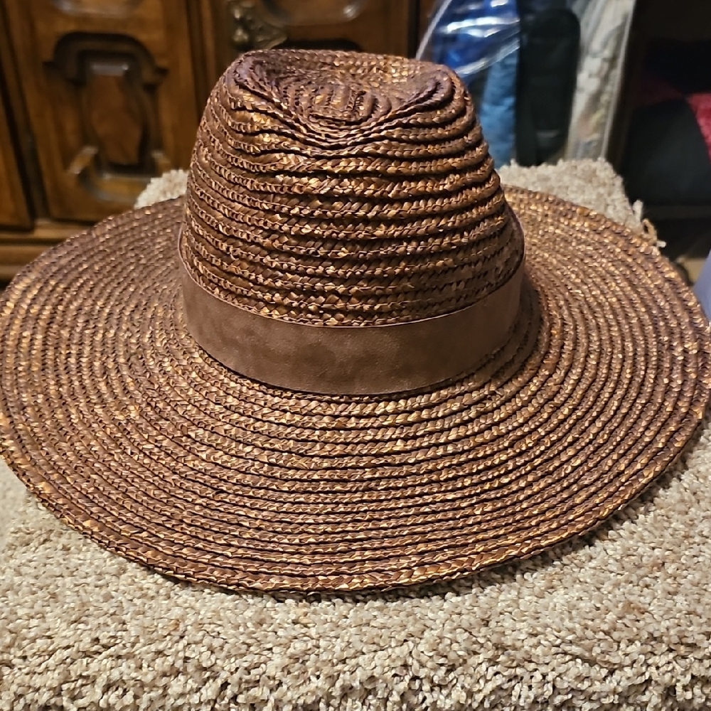 Brown Woven Straw Hat